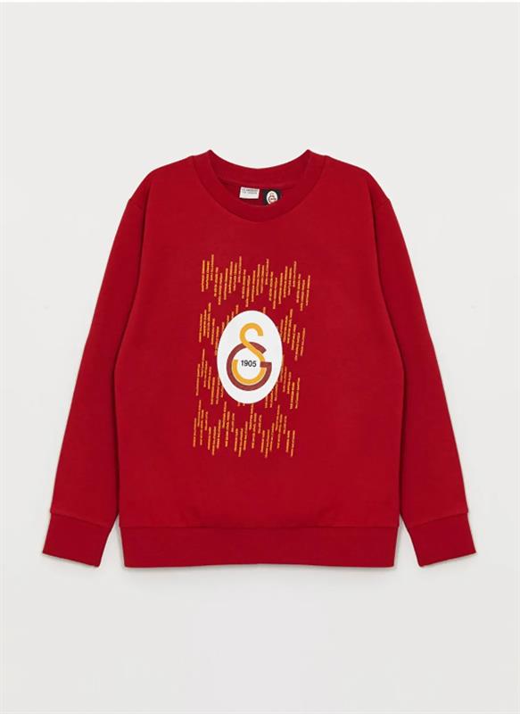 LCW Kids Bisiklet Yaka Galatasaray Baskılı Uzun Kollu Erkek Çocuk Sweatshirt